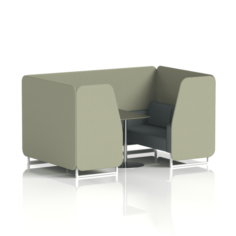 Brixworth Booth With White Legs And Black Table In Two Tone - Image 45