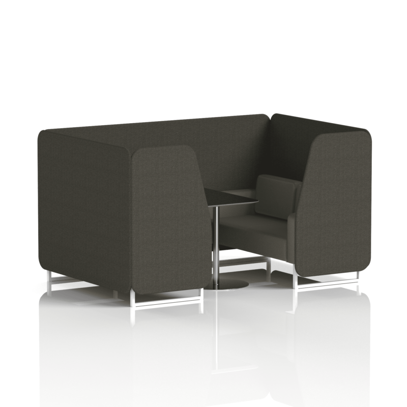 Brixworth Booth With White Legs And Black Table In Two Tone - Image 46