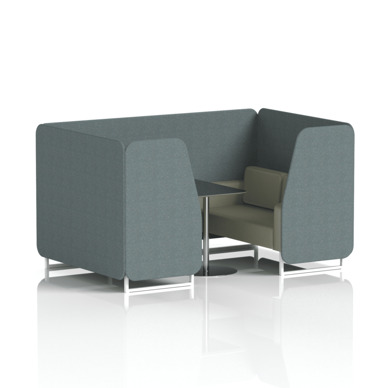 Brixworth Booth With White Legs And Black Table In Two Tone - Image 48