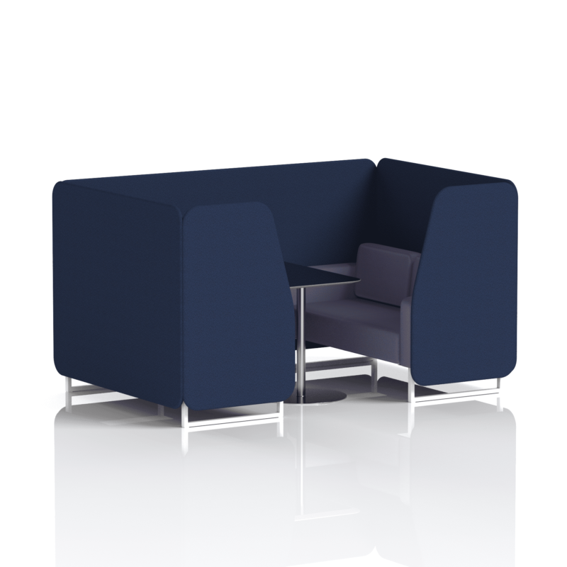 Brixworth Booth With White Legs And Black Table In Two Tone - Image 50