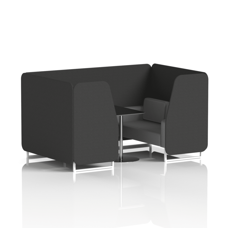 Brixworth Booth With White Legs And Black Table In Two Tone - Image 51