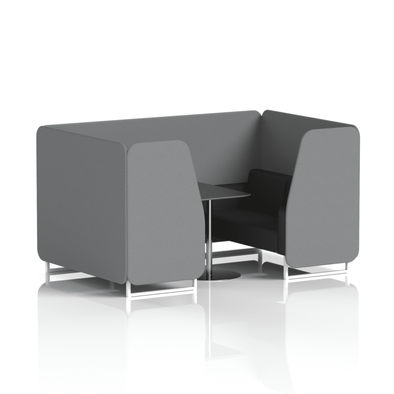 Brixworth Booth With White Legs And Black Table In Two Tone - Image 53