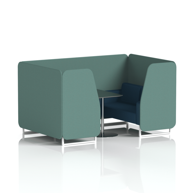 Brixworth Booth With White Legs And Black Table In Two Tone - Image 55