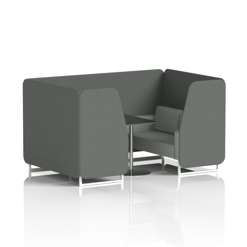 Brixworth Booth With White Legs And Black Table In Two Tone - Image 56