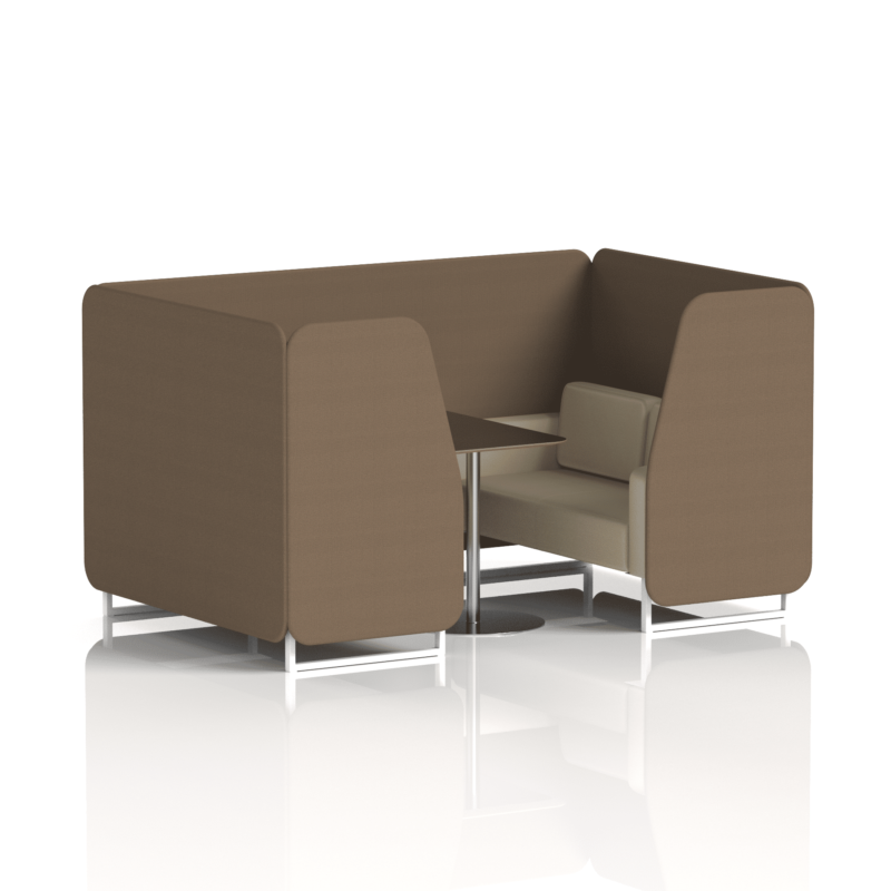 Brixworth Booth With White Legs And Black Table In Two Tone - Image 57
