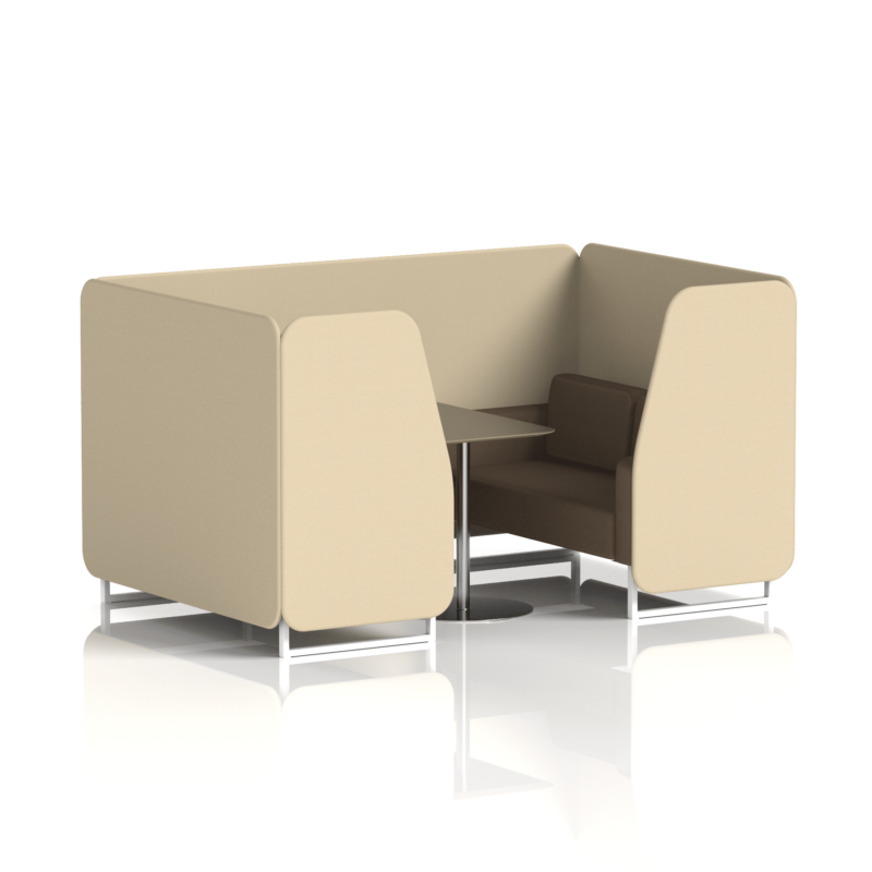 Brixworth Booth With White Legs And Black Table In Two Tone - Image 60