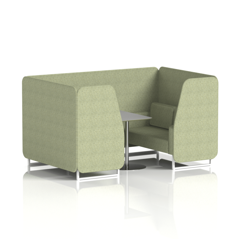 Brixworth Booth With White Legs And Grey Table In Single Tone - Image 31