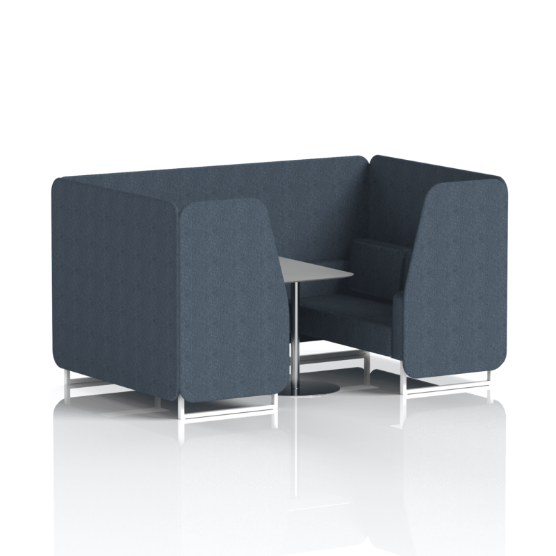 Brixworth Booth With White Legs And Grey Table In Single Tone - Image 33