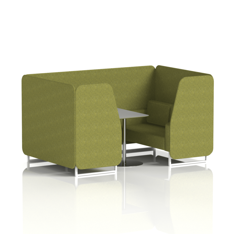 Brixworth Booth With White Legs And Grey Table In Single Tone - Image 34