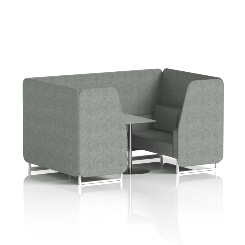 Brixworth Booth With White Legs And Grey Table In Single Tone - Image 35