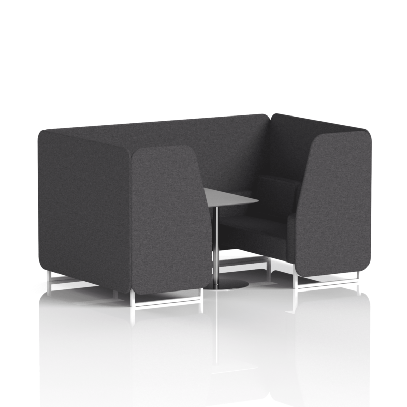 Brixworth Booth With White Legs And Grey Table In Single Tone - Image 37
