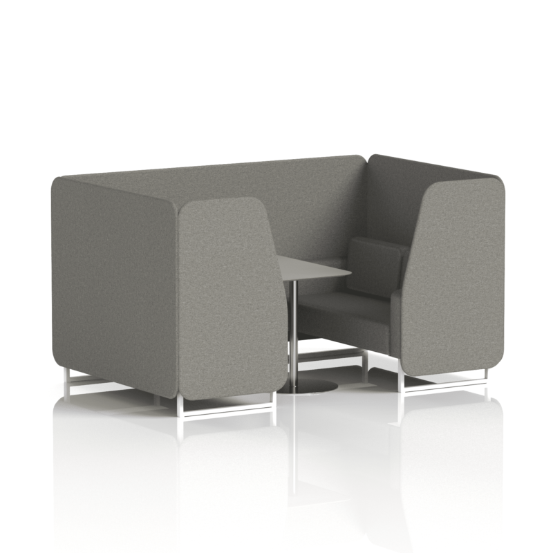 Brixworth Booth With White Legs And Grey Table In Single Tone - Image 40