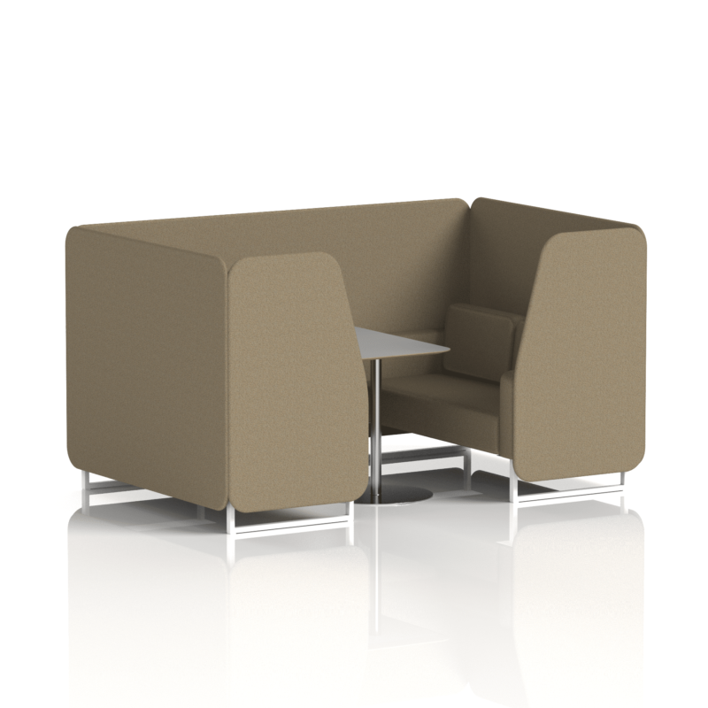Brixworth Booth With White Legs And Grey Table In Single Tone - Image 43