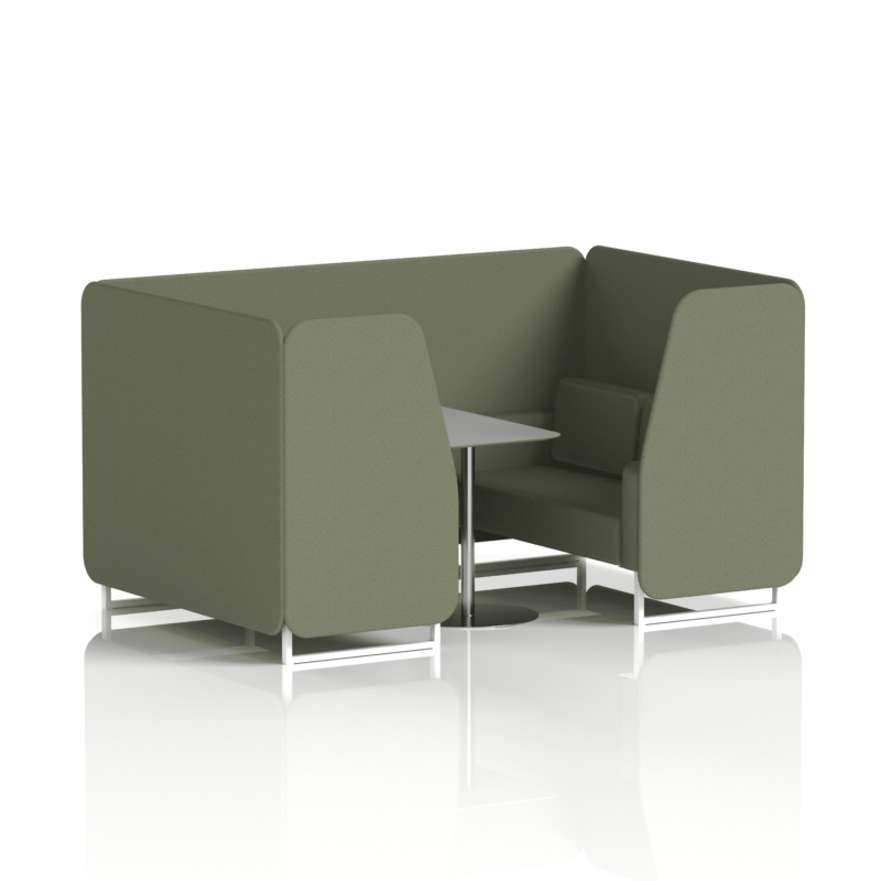 Brixworth Booth With White Legs And Grey Table In Single Tone - Image 44