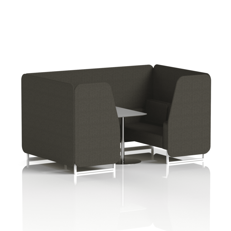 Brixworth Booth With White Legs And Grey Table In Single Tone - Image 46