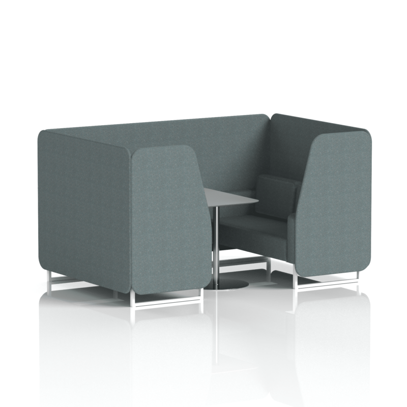 Brixworth Booth With White Legs And Grey Table In Single Tone - Image 48