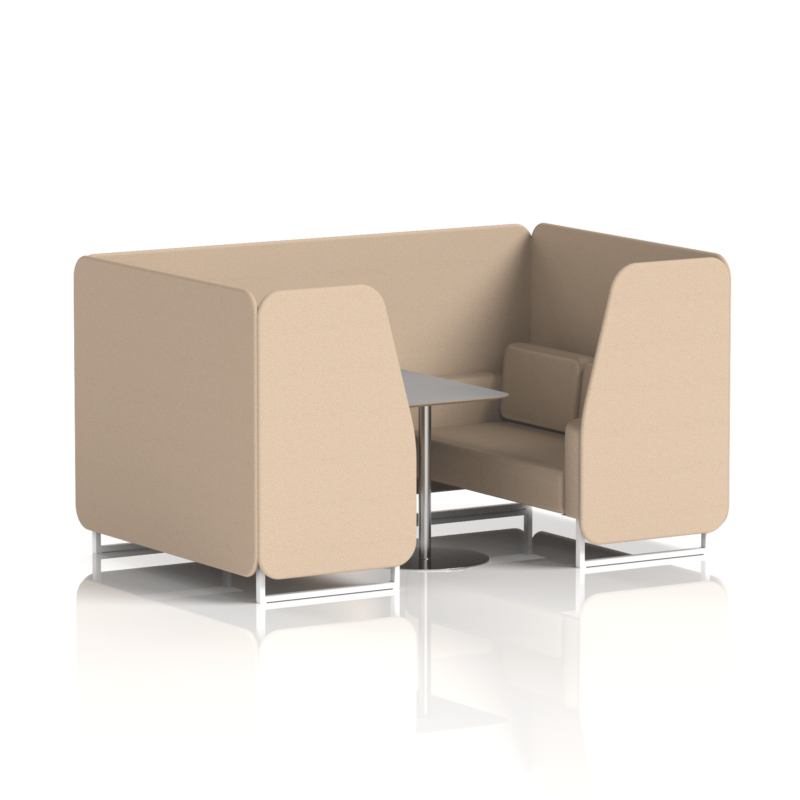 Brixworth Booth With White Legs And Grey Table In Single Tone - Image 49