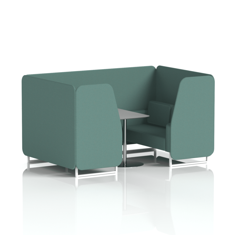 Brixworth Booth With White Legs And Grey Table In Single Tone - Image 55