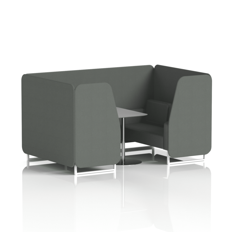 Brixworth Booth With White Legs And Grey Table In Single Tone - Image 56