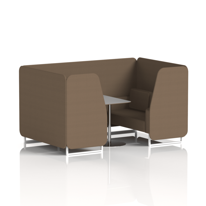 Brixworth Booth With White Legs And Grey Table In Single Tone - Image 57