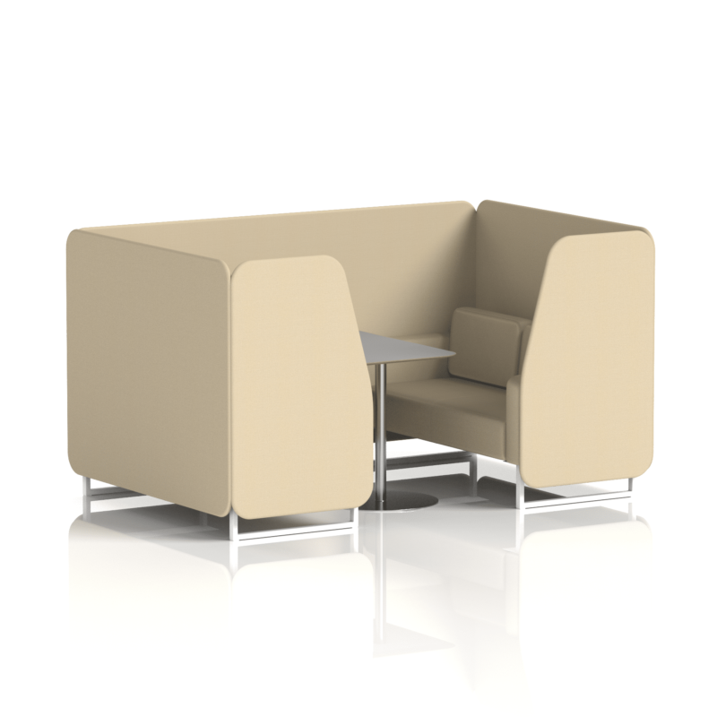 Brixworth Booth With White Legs And Grey Table In Single Tone - Image 60