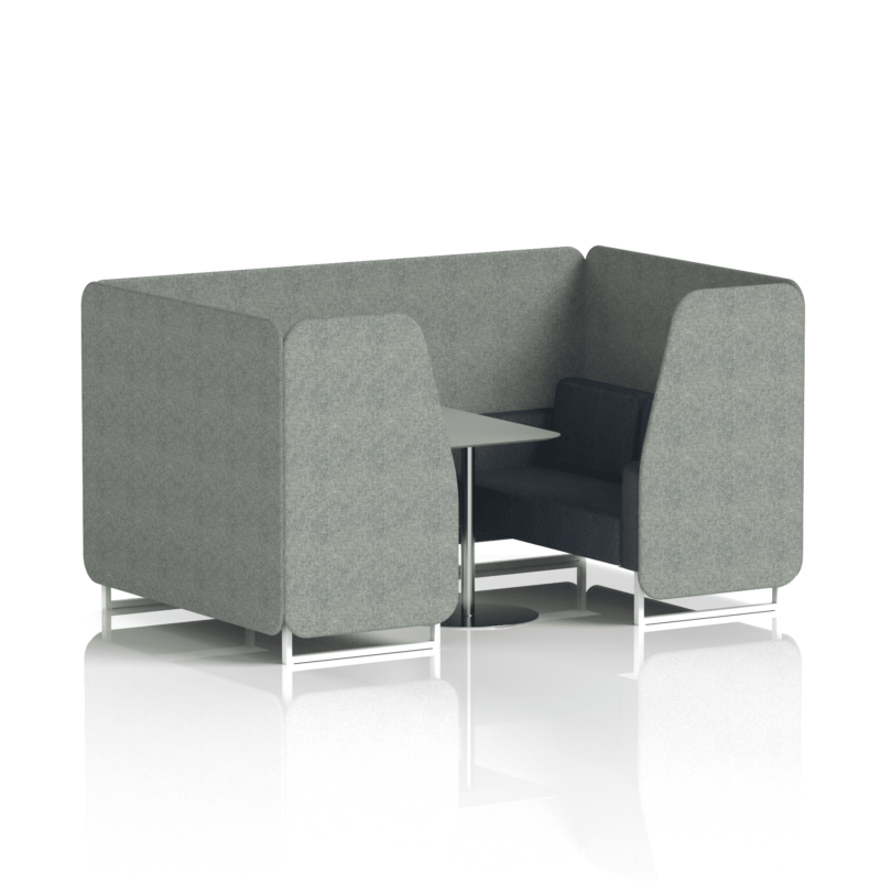 Brixworth Booth With White Legs And Grey Table In Two Tone - Image 35
