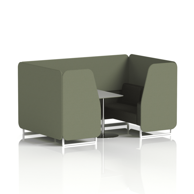 Brixworth Booth With White Legs And Grey Table In Two Tone - Image 44