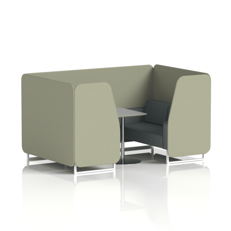 Brixworth Booth With White Legs And Grey Table In Two Tone - Image 45