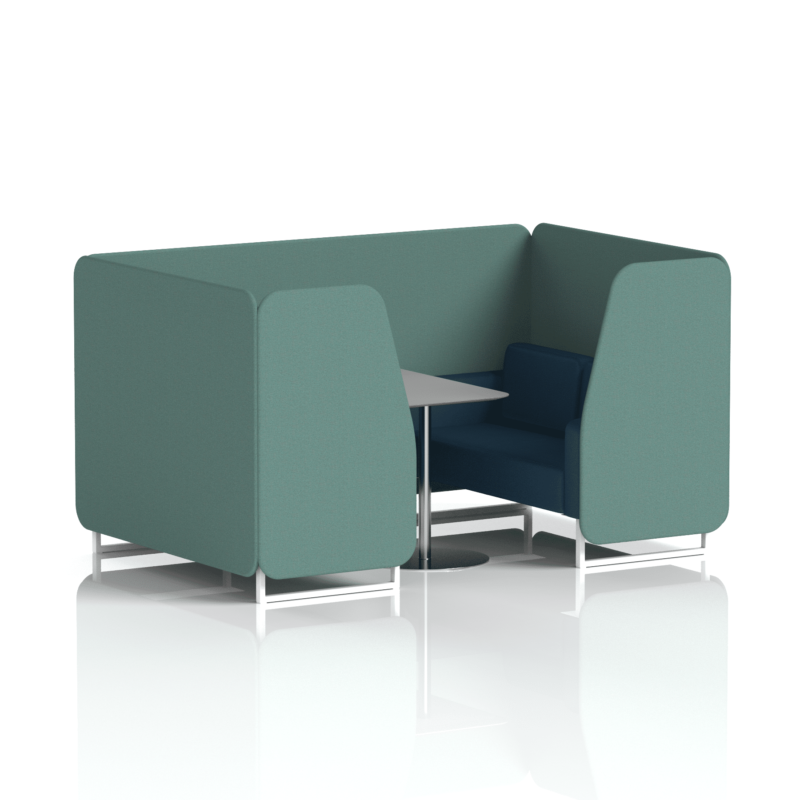 Brixworth Booth With White Legs And Grey Table In Two Tone - Image 55