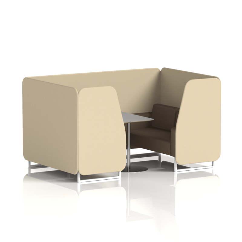 Brixworth Booth With White Legs And Grey Table In Two Tone - Image 60