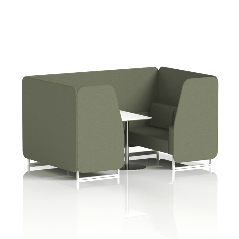 Brixworth Booth With White Legs And White Table In Single Tone - Image 44