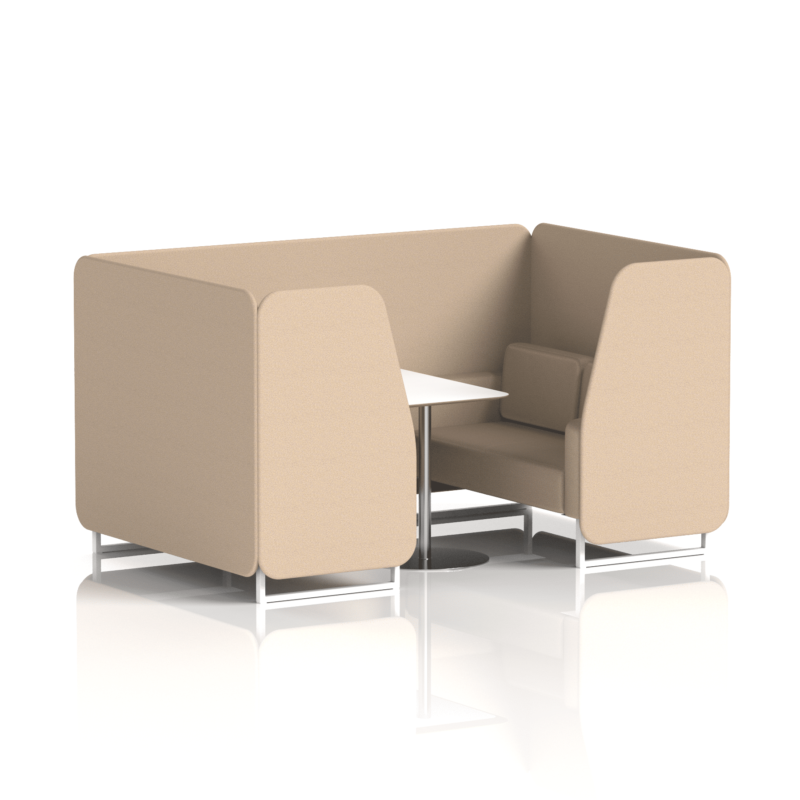 Brixworth Booth With White Legs And White Table In Single Tone - Image 49