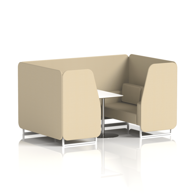 Brixworth Booth With White Legs And White Table In Single Tone - Image 60