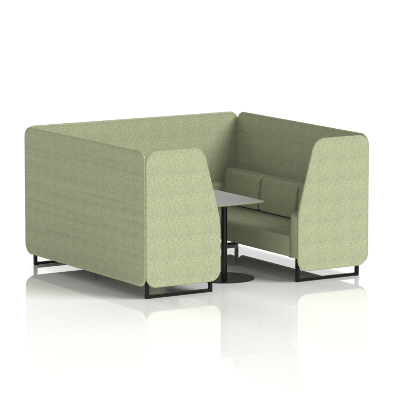 Brixworth Booth With Black Legs And Grey Table In Single Tone - Image 61