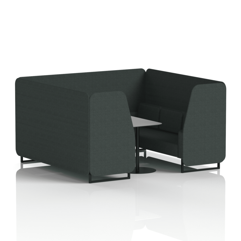 Brixworth Booth With Black Legs And Grey Table In Single Tone - Image 62