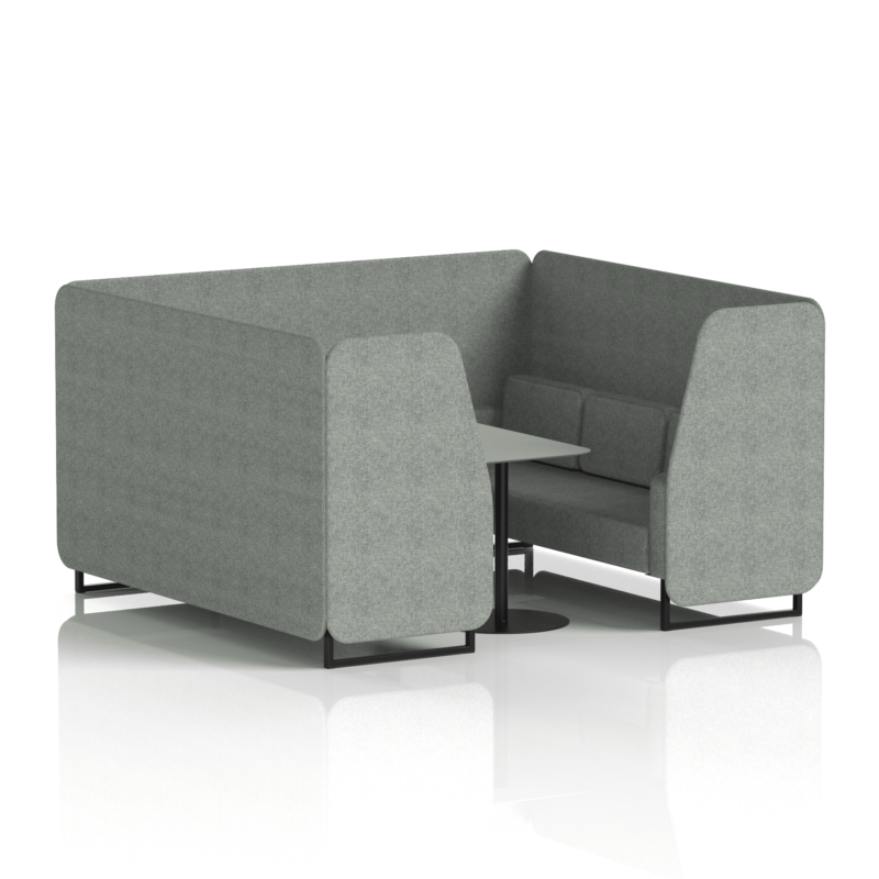 Brixworth Booth With Black Legs And Grey Table In Single Tone - Image 65