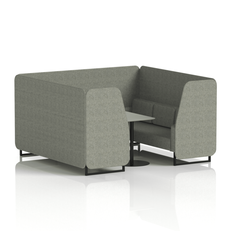 Brixworth Booth With Black Legs And Grey Table In Single Tone - Image 66