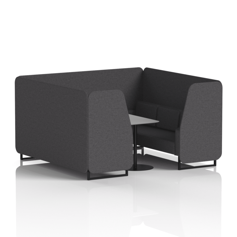 Brixworth Booth With Black Legs And Grey Table In Single Tone - Image 67