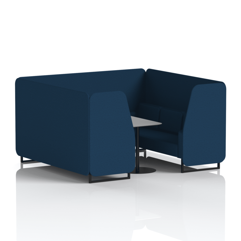 Brixworth Booth With Black Legs And Grey Table In Single Tone - Image 68