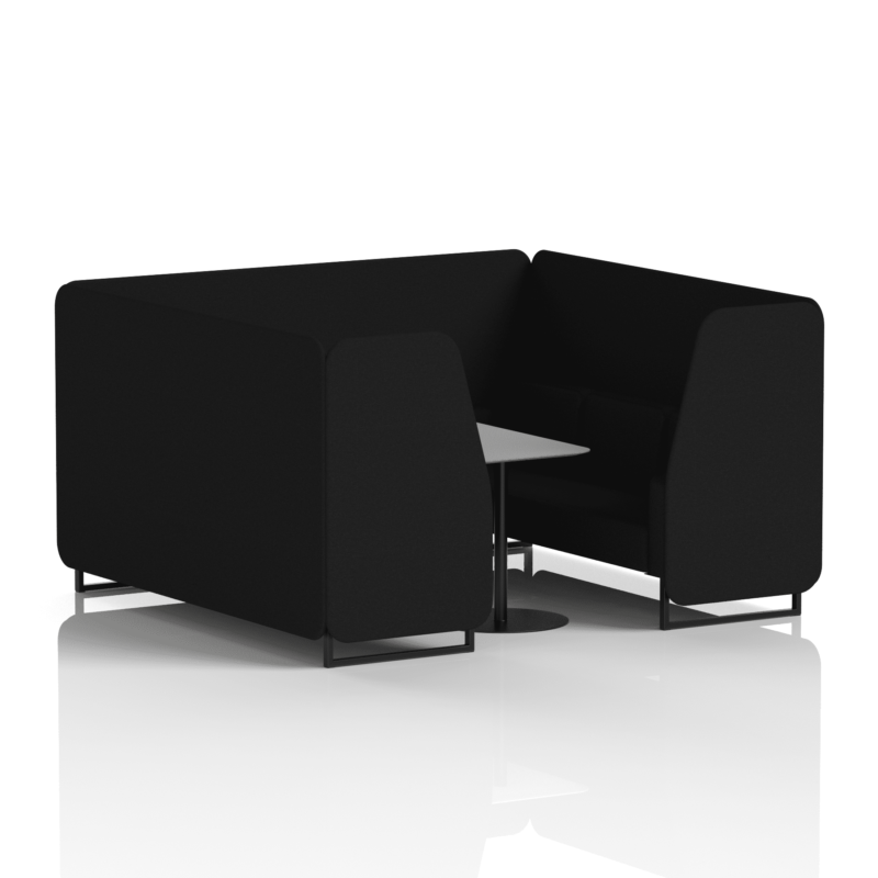Brixworth Booth With Black Legs And Grey Table In Single Tone - Image 69