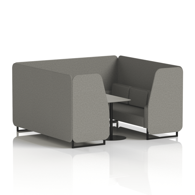 Brixworth Booth With Black Legs And Grey Table In Single Tone - Image 70