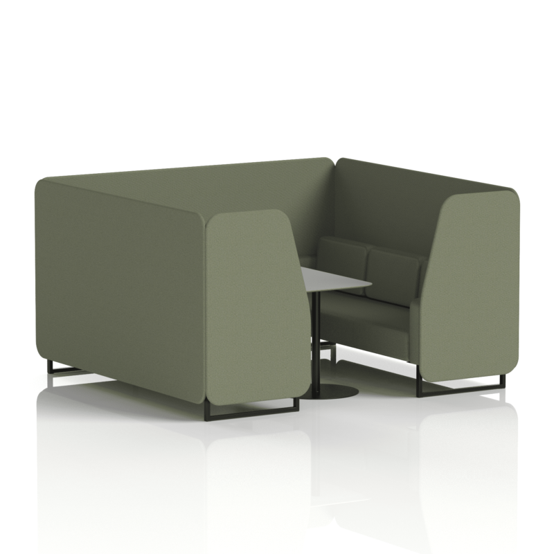 Brixworth Booth With Black Legs And Grey Table In Single Tone - Image 74