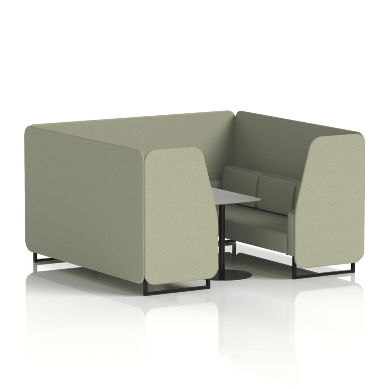 Brixworth Booth With Black Legs And Grey Table In Single Tone - Image 75