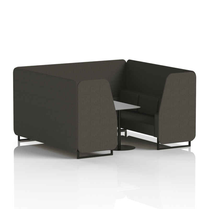 Brixworth Booth With Black Legs And Grey Table In Single Tone - Image 76