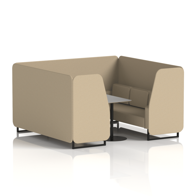 Brixworth Booth With Black Legs And Grey Table In Single Tone - Image 77