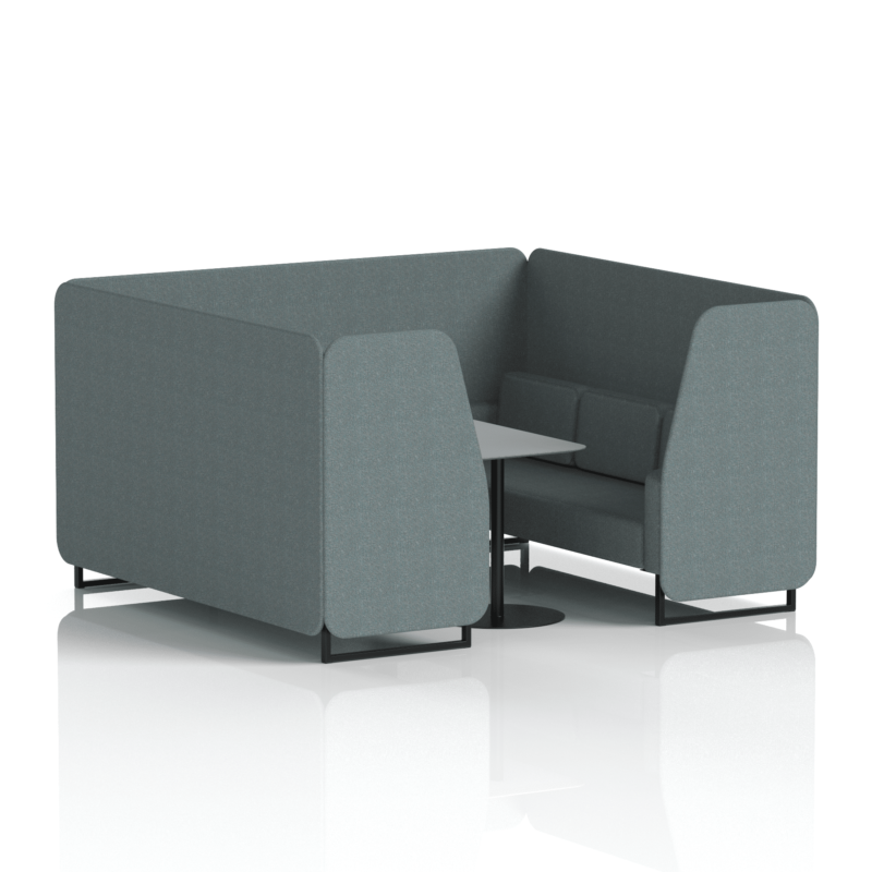 Brixworth Booth With Black Legs And Grey Table In Single Tone - Image 78