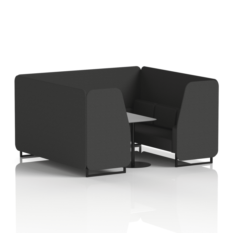 Brixworth Booth With Black Legs And Grey Table In Single Tone - Image 81