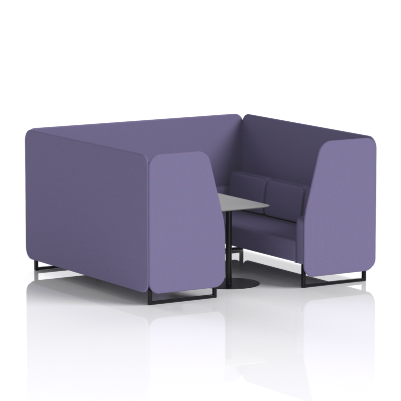 Brixworth Booth With Black Legs And Grey Table In Single Tone - Image 82