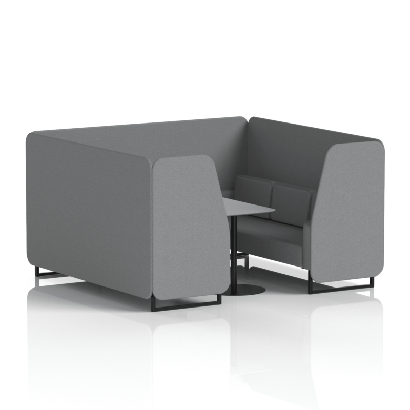 Brixworth Booth With Black Legs And Grey Table In Single Tone - Image 83