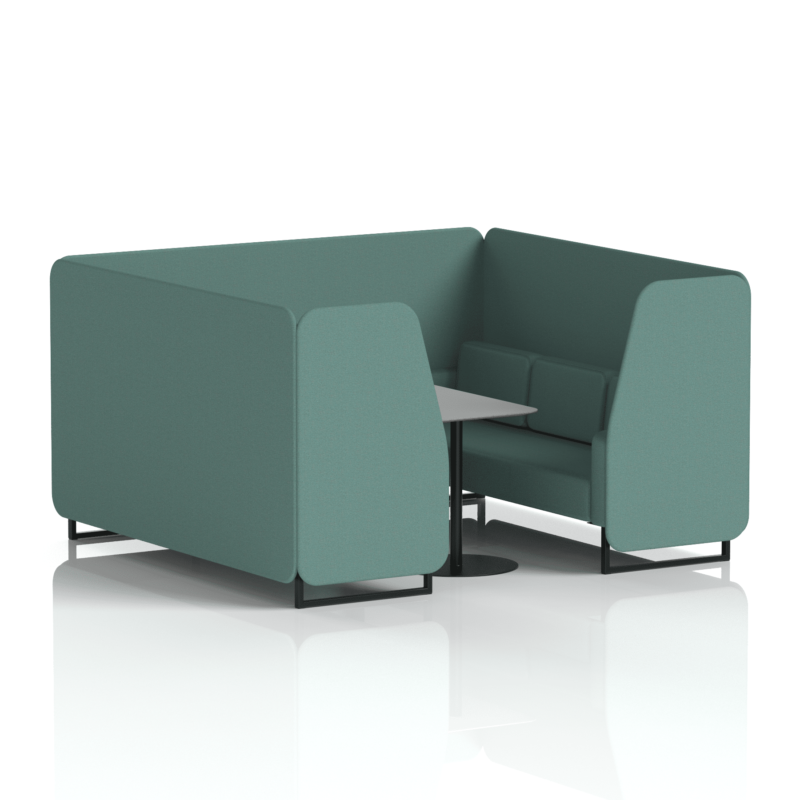 Brixworth Booth With Black Legs And Grey Table In Single Tone - Image 85